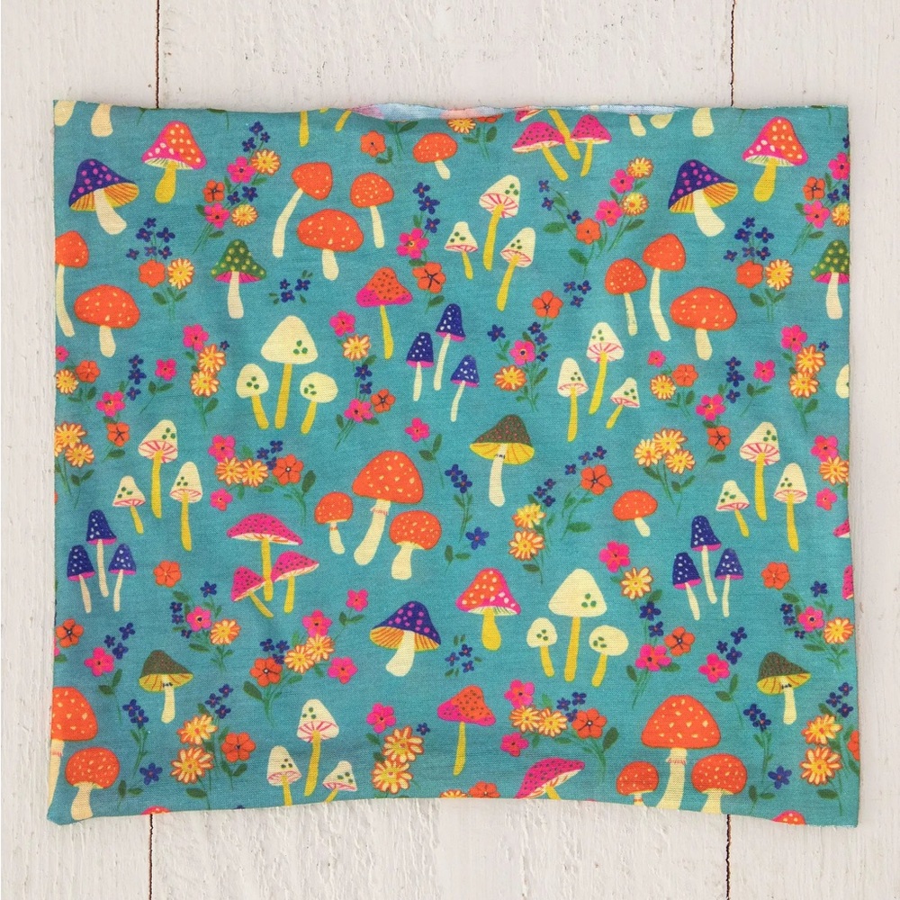 Natural Life Half Boho Bandeau Headband - Mushroom Print, Blue, NWT - Picture 2 of 2